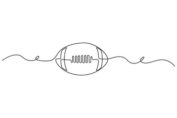 Single continuous line art football drawing of isolated outline Vector Illustration
