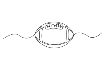 Single continuous line art football drawing of isolated outline Vector Illustration
