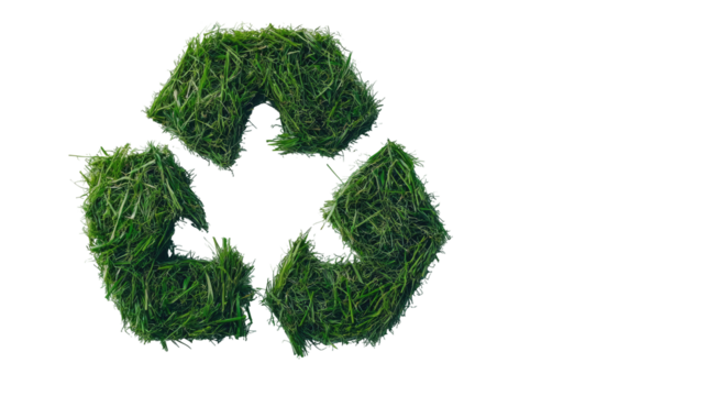 Recycled grass symbol.  Nature's circular cycle