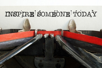 Inspire someone today is shown using the text. Motivational Skills and leadership concept