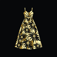 Fashionable Women's Dress Logo Design | Elegant Beauty Fashion Vector Illustration for Branding. Stylish Women's Dress Logo | Beauty Fashion Vector for Modern Clothing Boutique Identity.