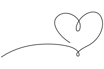 Fototapeta premium Minimalist continuous one line drawing of a heart outline for modern designs 