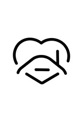 Fototapeta premium Abstract heart and home icon, modern graphic design. Stylized love and shelter symbol, minimalist illustration