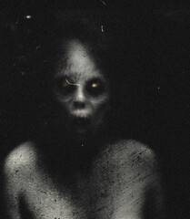 Scary Horror Monster, Grunge Spooky Halloween Wallpaper