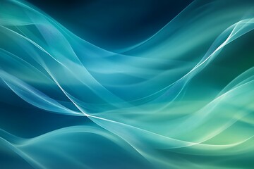 Abstract Teal Green Waves Flowing Design,