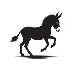 donkey vector silhouette clip art logo design illustration
