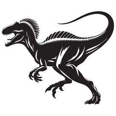 Rugged Spinosaurus silhouette with fierce stance – Spinosaurus illustration – Minimalist Spinosaurus vector – Dinosaur silhouette

