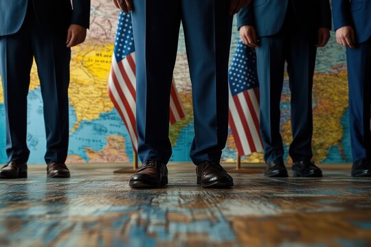USA and Ukraine flags together symbolizing diplomacy and support