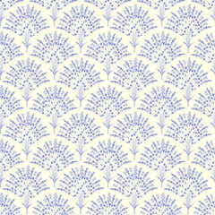 Watercolor lavender flowers bouquet floral seamless pattern