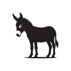 donkey vector silhouette clip art logo design illustration
