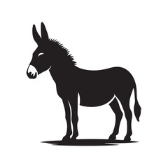 donkey vector silhouette clip art logo design illustration
