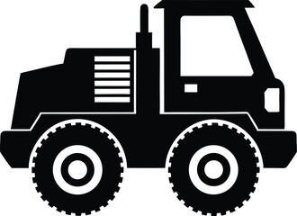 Bulldozer Silhouette Vector Design, Bulldozer Icon Clipart