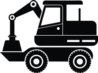 Bulldozer Silhouette Vector Design, Bulldozer Icon Clipart