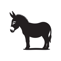 donkey vector silhouette clip art logo design illustration