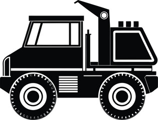 Bulldozer Silhouette Vector Design, Bulldozer Icon Clipart