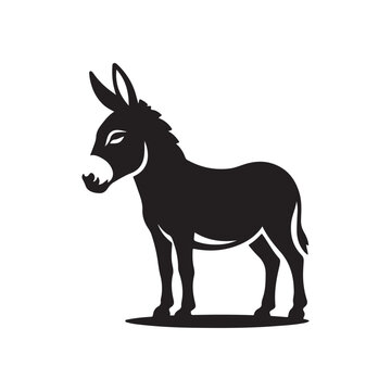 donkey vector silhouette clip art logo design illustration