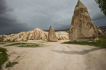 Cappadocia's Fairy Chimneys Under Dark Skies