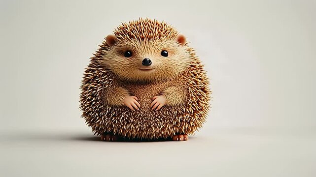 Adorable little hedgehog looking at the camera. isolated in bright studio