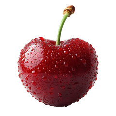 Fresh red cherry with water droplets on black background a sweet and juicy fruit photography image stock photo on transparent background