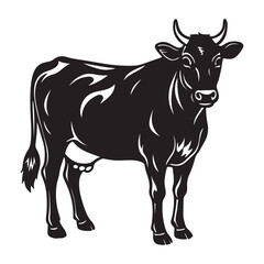 black and white cow