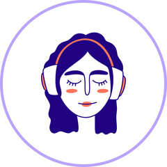 Hand drawn doodle face. Simple avatar portrait of young for social media, apps, icons, website