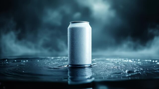 Cold can floating dark water mysterious