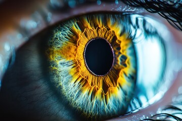 Ophthalmic surgery close-up on human eye during procedure