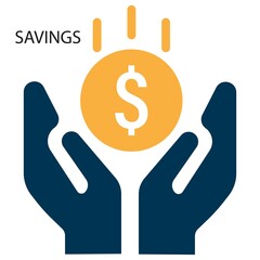 Money in hand icons set. Save money sign. Cash, loan, coin, dollar, saving, budget, earning money,...