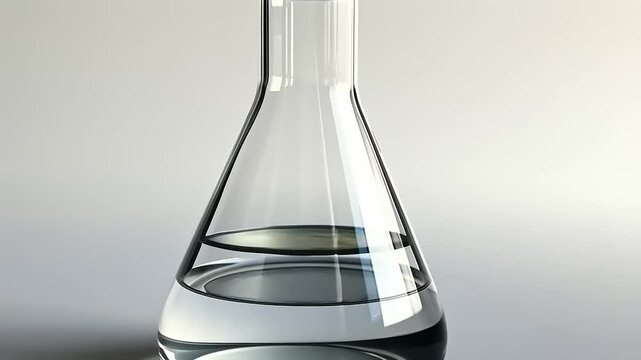 Clear Flask with Liquid for Scientific Experiment and Medical Research