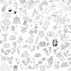 seamless pattern with food icons