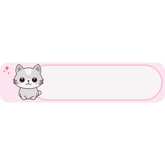 Cute Cat Label Name Tags Sticker