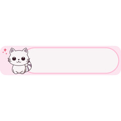Cute Cat Label Name Tags Sticker