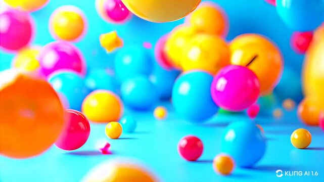 Сrowd of jumping yellow emoticons.
