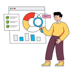 A unique design illustration of web analyzer 
