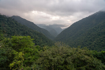 mountain landscape in the morning of sierra nevada of santa marta jungle in colombia 