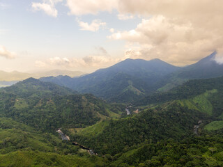 Fototapeta premium sierra nevada of santa marta mountain landscape with clouds in colombia 