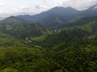 mountain landscape in the mountains of sierra nevada of santa marta in colombia amazing travel panorama