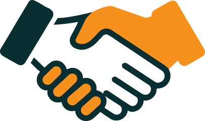 Fototapeta premium Handshake and Partnership Icon Vector – Silhouette Illustration with White Background
