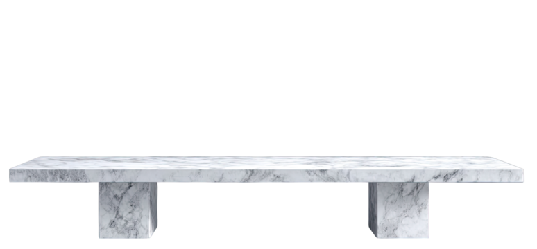 Simple, rectangular marble bench