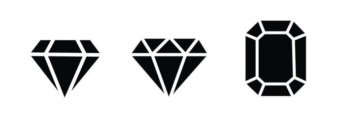 Diamond icon symbol set simple design