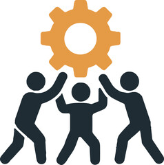Teamwork and Collaboration Icon Vector &ndash; Silhouette Illustration with White Background
