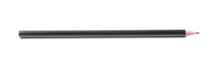One sharp graphite pencil isolated on white