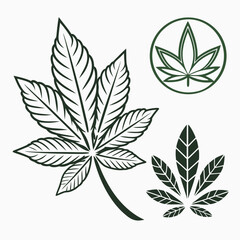 Fototapeta premium Flat leaves icons. Vector illustration. Abstract Leaf Logo design vector template
