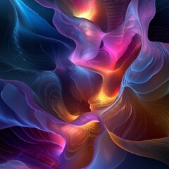 Colorful glowing antimatter, computer generated abstract background, 3D rendering