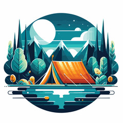 Fototapeta premium camping in the forest