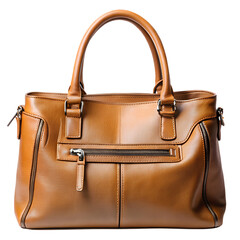 Stylish,modern and minimalist leather bag on a  transparent bag