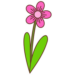 pink flower plant vector illustration