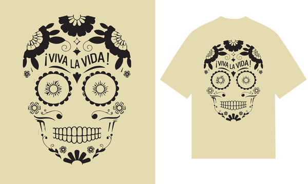 Viva la vida sugar skull t-shirt design