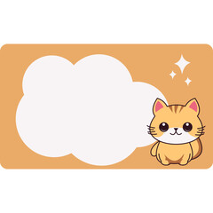 Cat Cute Label Name Tag