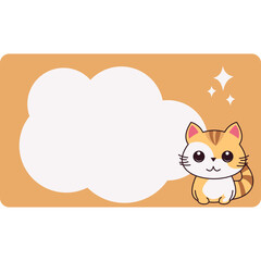 Cat Cute Label Name Tag